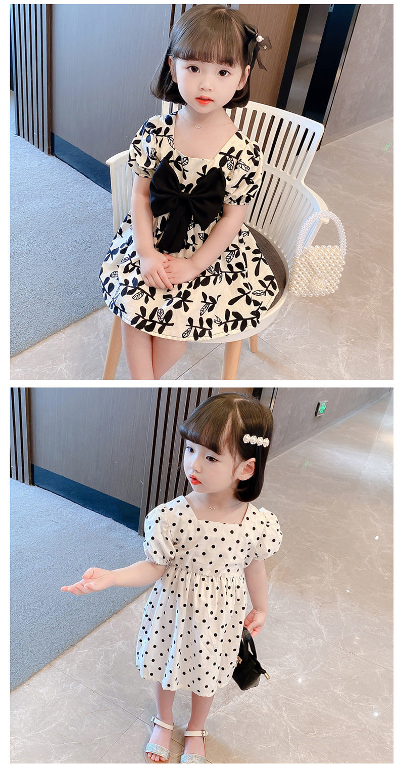 Princess Dress Red Children's Western Style Baby Girl Bow Skirt