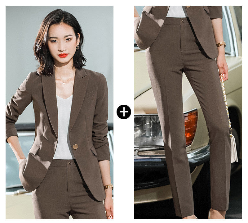 Two-Piece Suit Women's Professional Wear Trousers Fashion Overalls