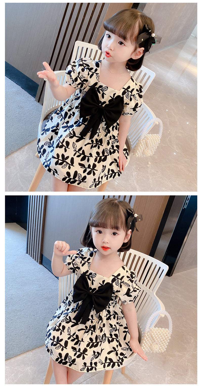 Princess Dress Red Children's Western Style Baby Girl Bow Skirt