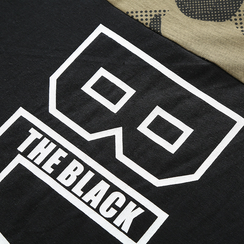 Round neck camouflage letter printed short sleeve