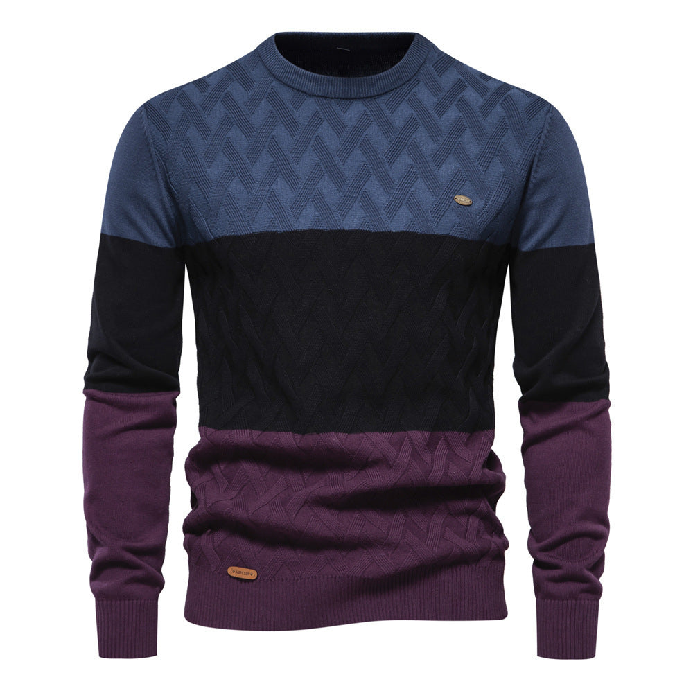 Men's Fashion Slim Round Neck Men's All-matching Sweater