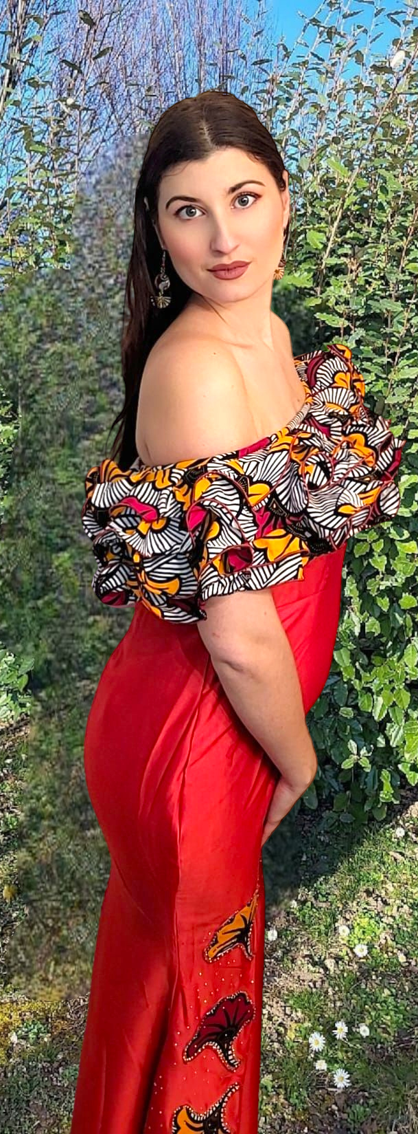ROBE DE SOIREE A EPAULES DENUDEES