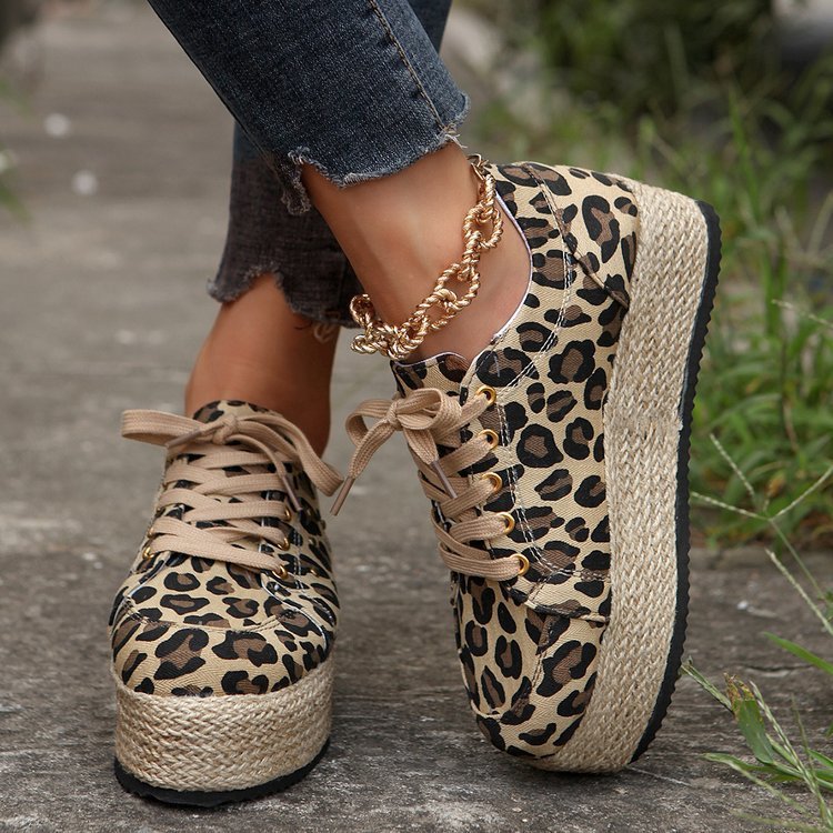 New European And American Cloth Rubber Cloth Lace Loop Round Toe Shoes - ADJOVIMARK