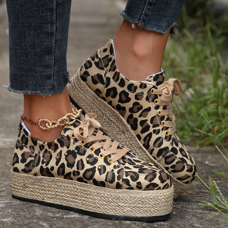 New European And American Cloth Rubber Cloth Lace Loop Round Toe Shoes - ADJOVIMARK