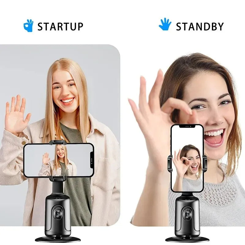 360 Auto Face Tracking Gimbal AI Smart Gimbal Face Tracking Auto Phone Holder For Smartphone Video Vlog Live Stabilizer Tripod - ADJOVIMARK