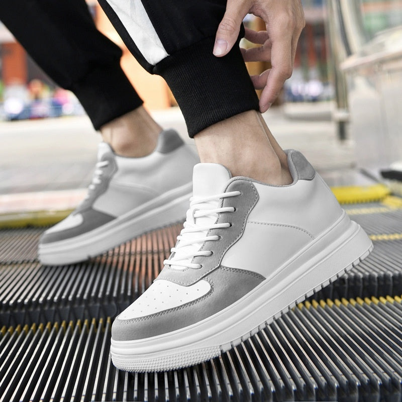 Summer Breathable Invisible Height Increasing Insole Men's Spring Soft Bottom Skateboard Shoes - ADJOVIMARK