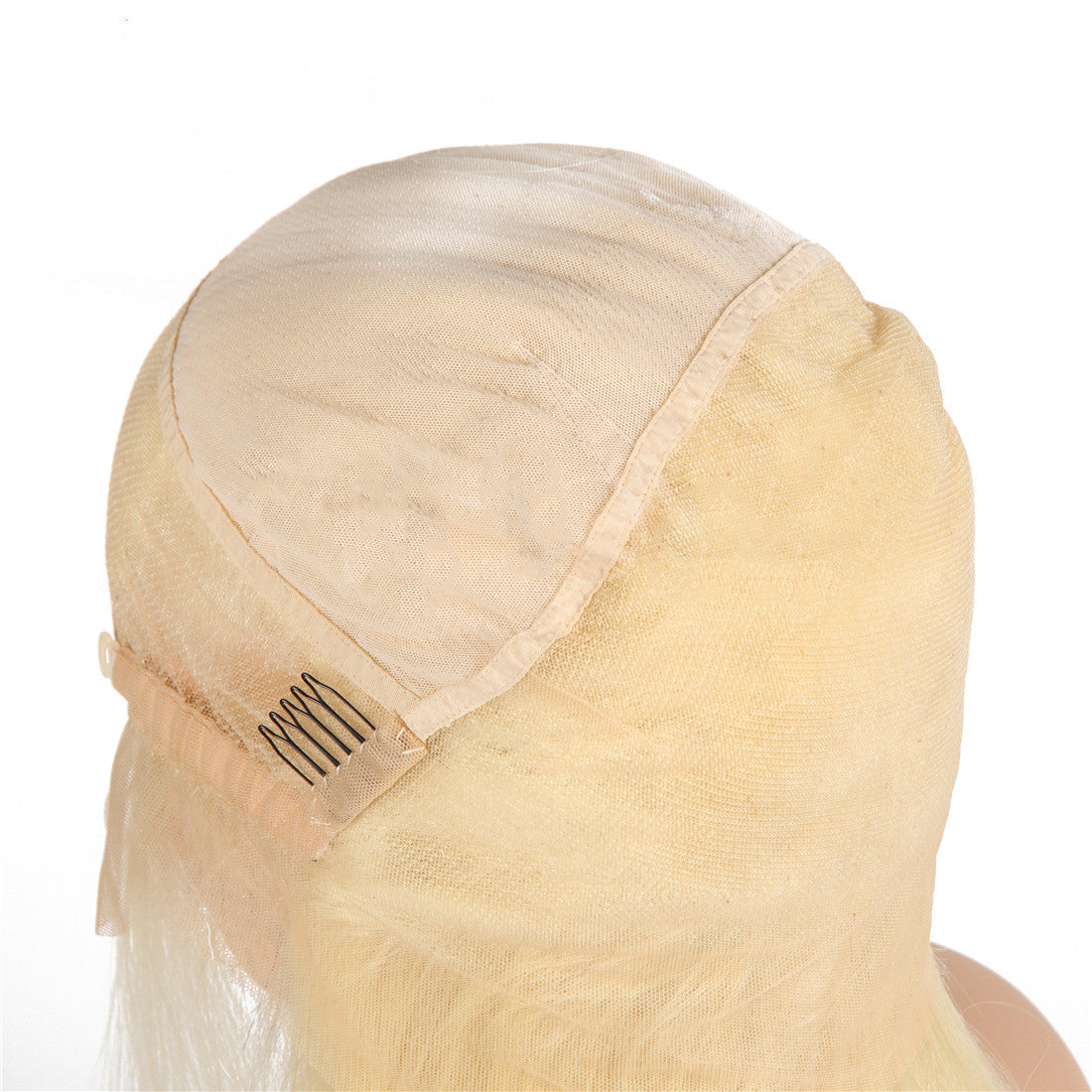 Semi Lace Real Wig Blond Headgear - ADJOVIMARK