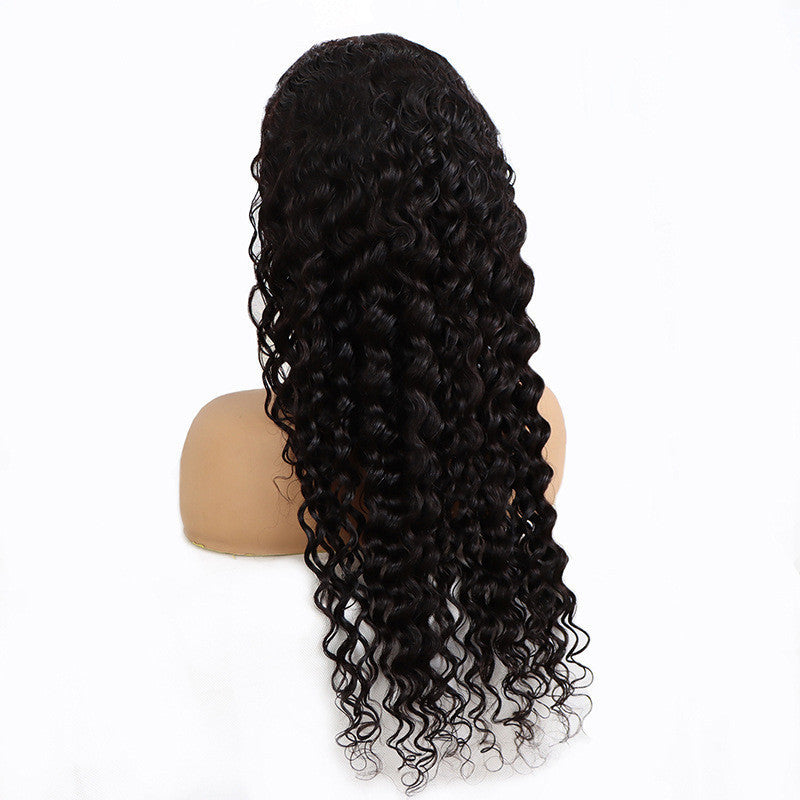 Real Person Wig 13 4 Lace Deep Rolled Wavy Human Hair Wig Natural Hair - ADJOVIMARK