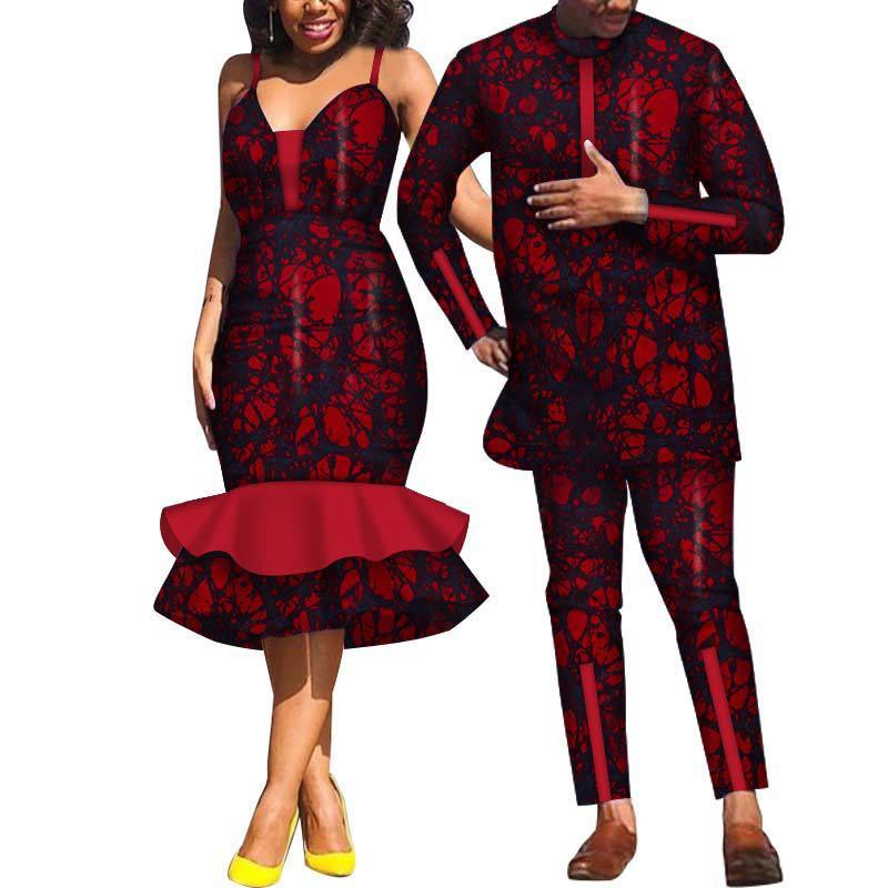 Couple clothing suspender skirt African clothing - ADJOVIMARK