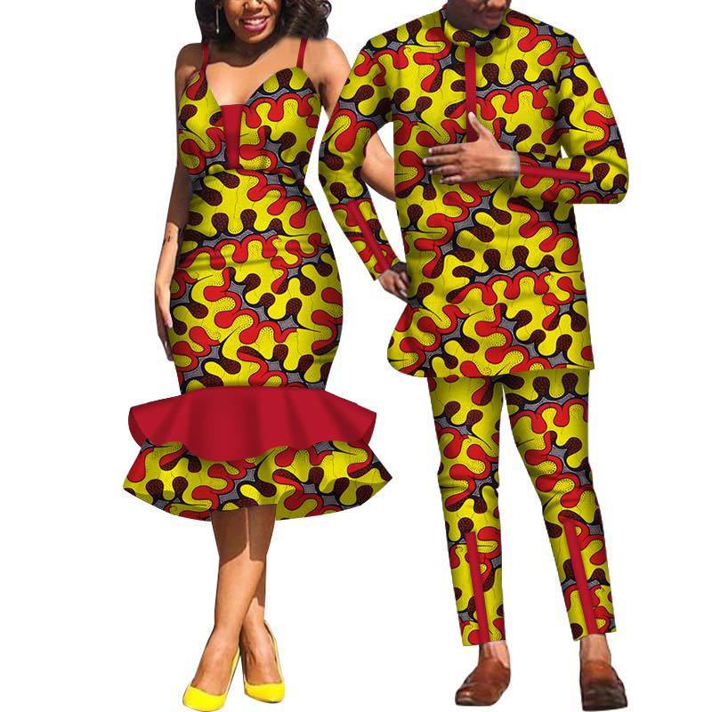 Couple clothing suspender skirt African clothing - ADJOVIMARK