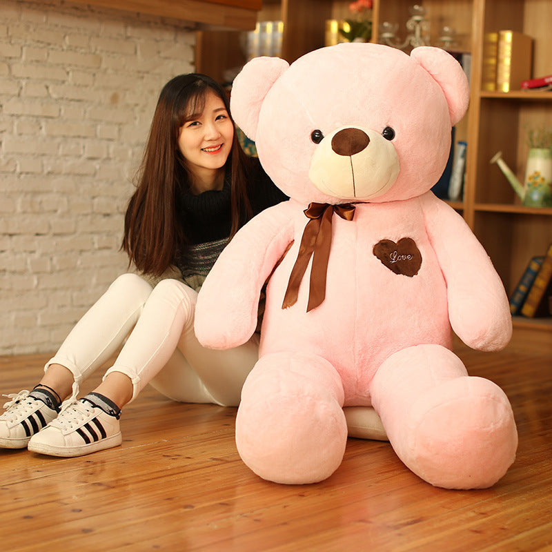Plush toy ribbon teddy bear doll hugs bear dolls to give girls birthday gifts - ADJOVIMARK