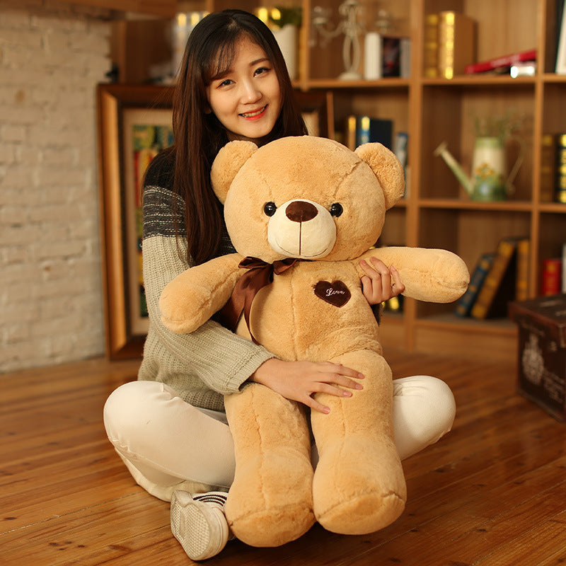 Plush toy ribbon teddy bear doll hugs bear dolls to give girls birthday gifts - ADJOVIMARK