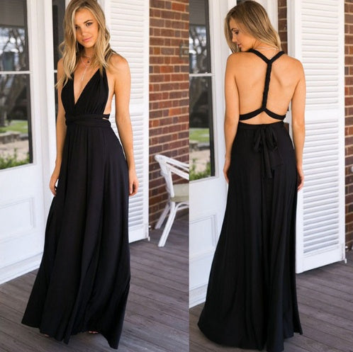 Women's Sexy Long Party Dress Club Floor-Length Summer Backless Bandage Maxi Dress Multiway Bridesmaids Boho Women Dress Vestidos - ADJOVIMARK