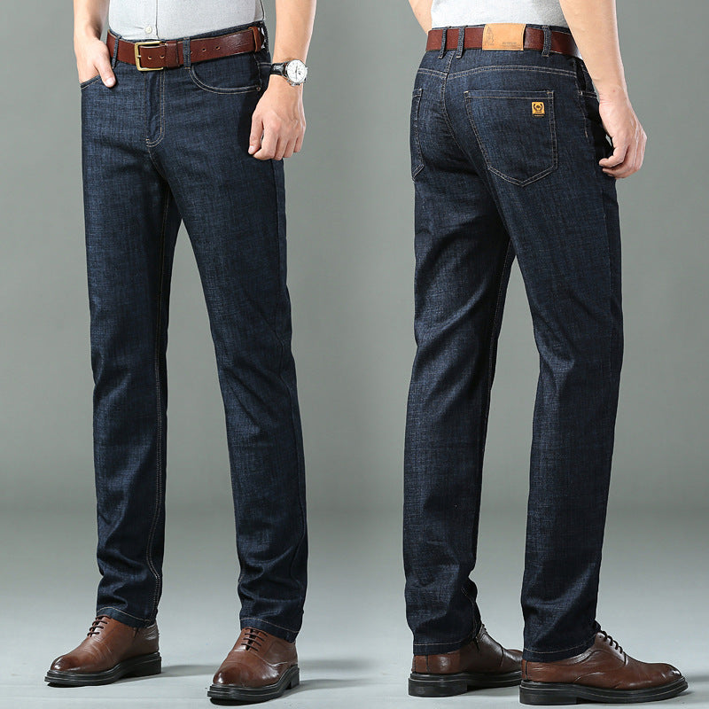 Thin Summer Cotton Elastic Ice Silk Quality Mid-high Waist Jeans - ADJOVIMARK