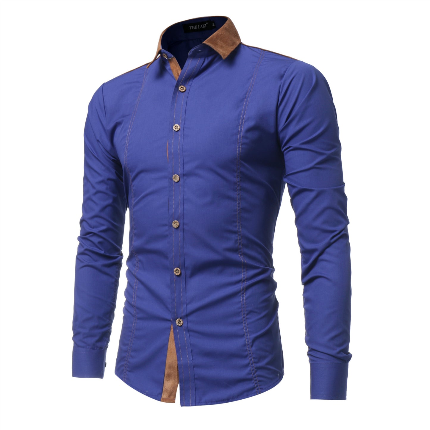 European And American Men's Long-sleeved Shirts Featuring Deerskin Collar Shirts - ADJOVIMARK