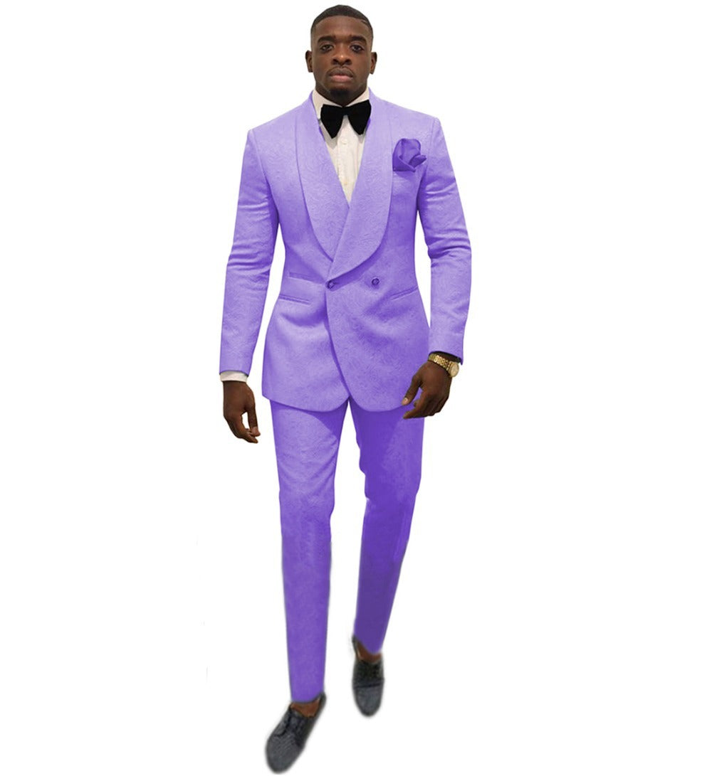 Men's Fashion Solid Color Suit Top Pants Set - ADJOVIMARK