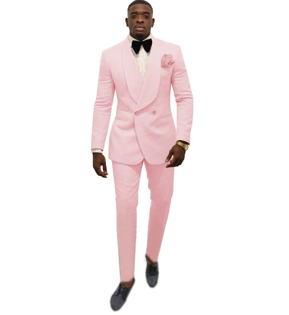 Men's Fashion Solid Color Suit Top Pants Set - ADJOVIMARK