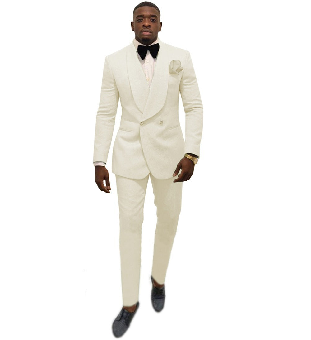 Men's Fashion Solid Color Suit Top Pants Set - ADJOVIMARK