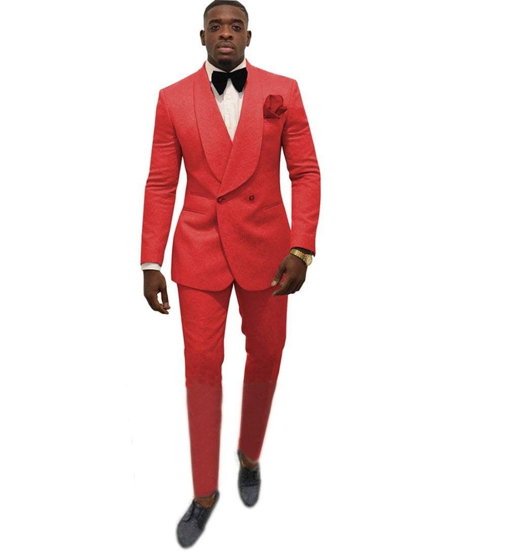 Men's Fashion Solid Color Suit Top Pants Set - ADJOVIMARK