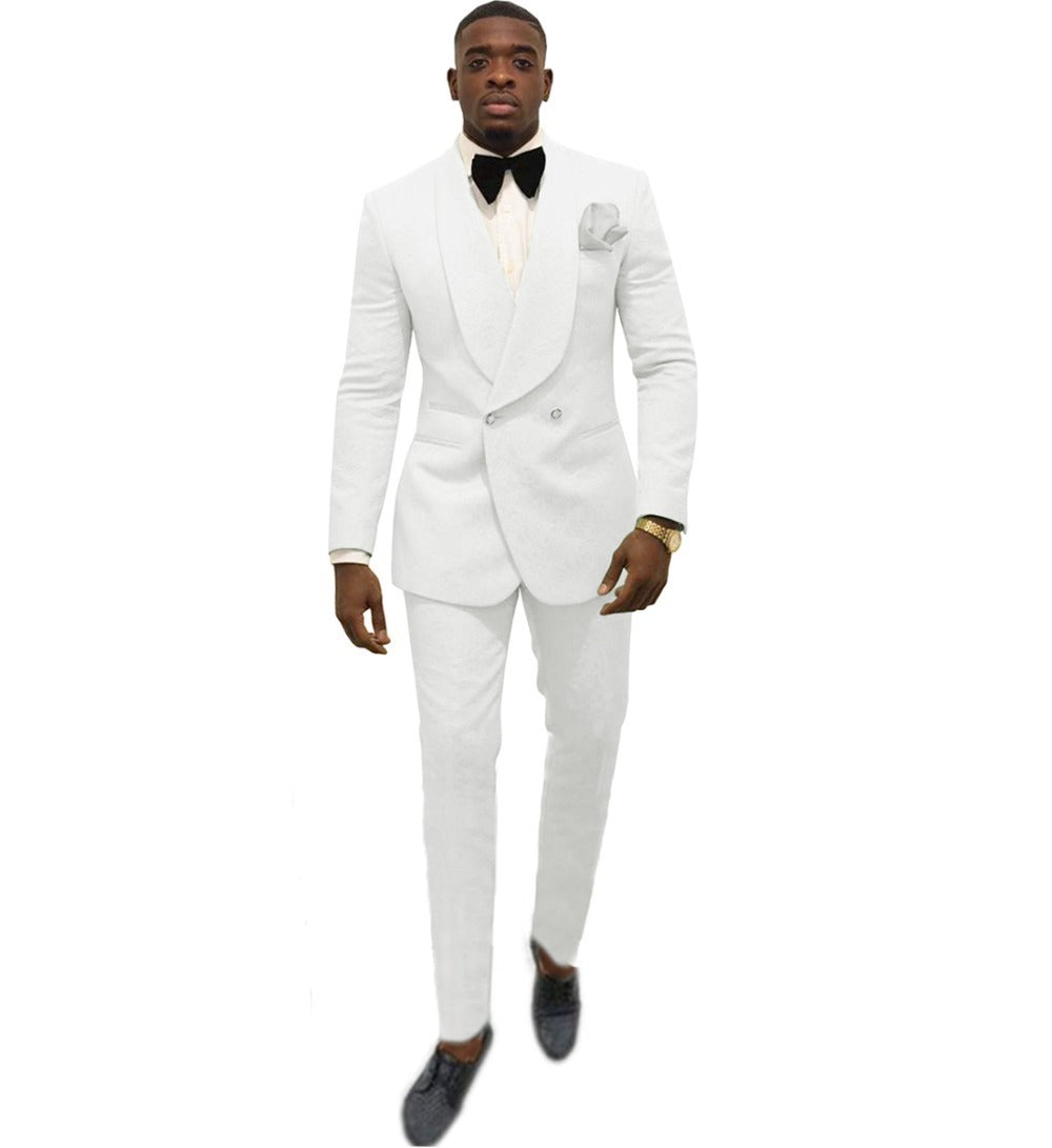 Men's Fashion Solid Color Suit Top Pants Set - ADJOVIMARK