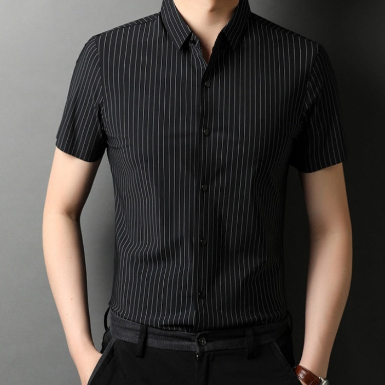 Middle-aged Short Sleeve Business Shirt With Lapel - ADJOVIMARK
