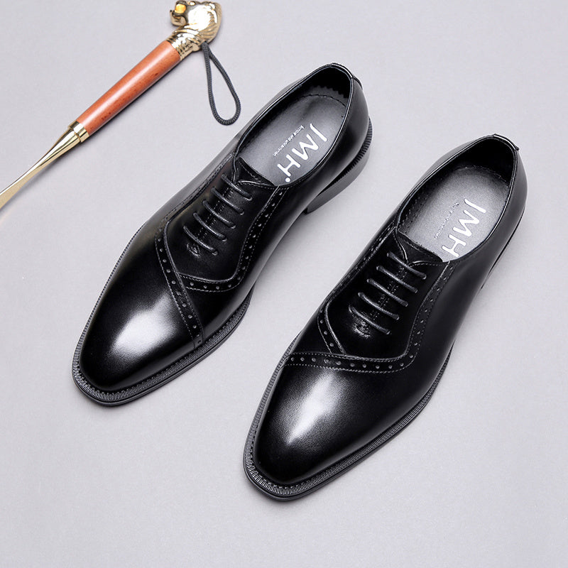 Business Carved Pointed Retro Wedding Shoes Men - ADJOVIMARK