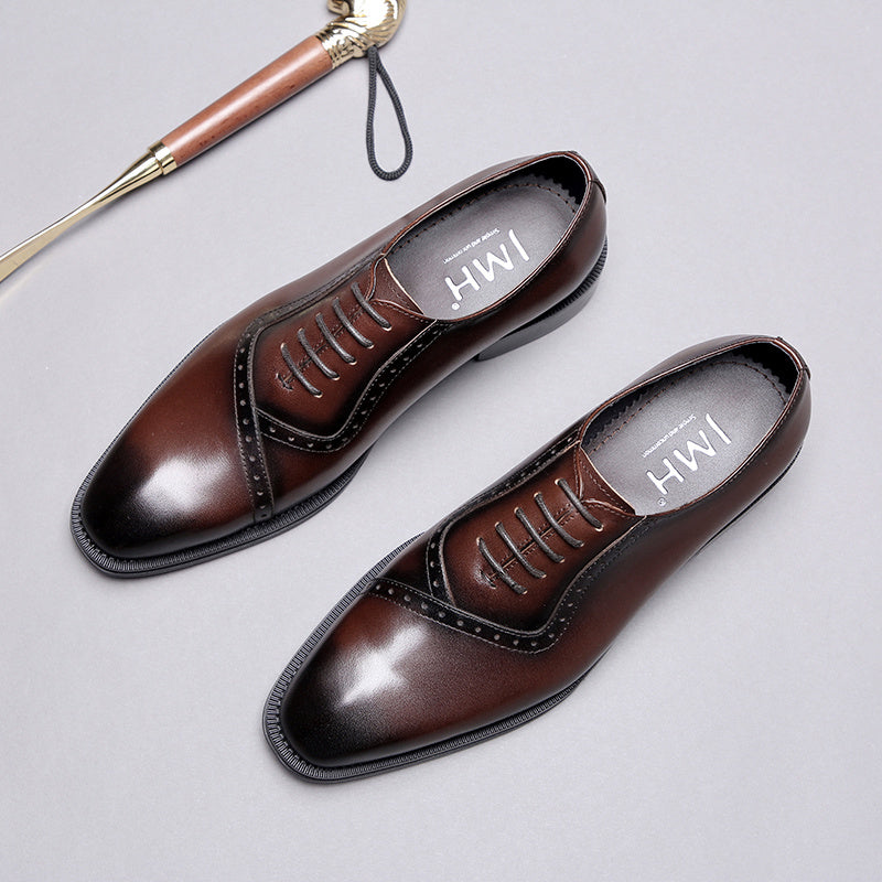 Business Carved Pointed Retro Wedding Shoes Men - ADJOVIMARK