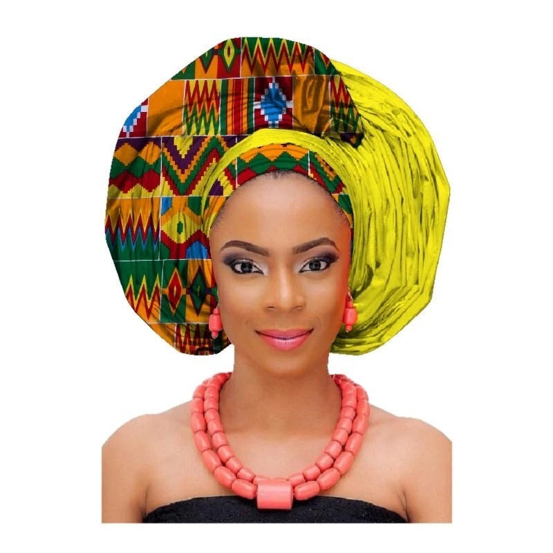 African printed cotton turban - ADJOVIMARK