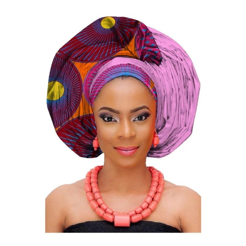 African printed cotton turban - ADJOVIMARK