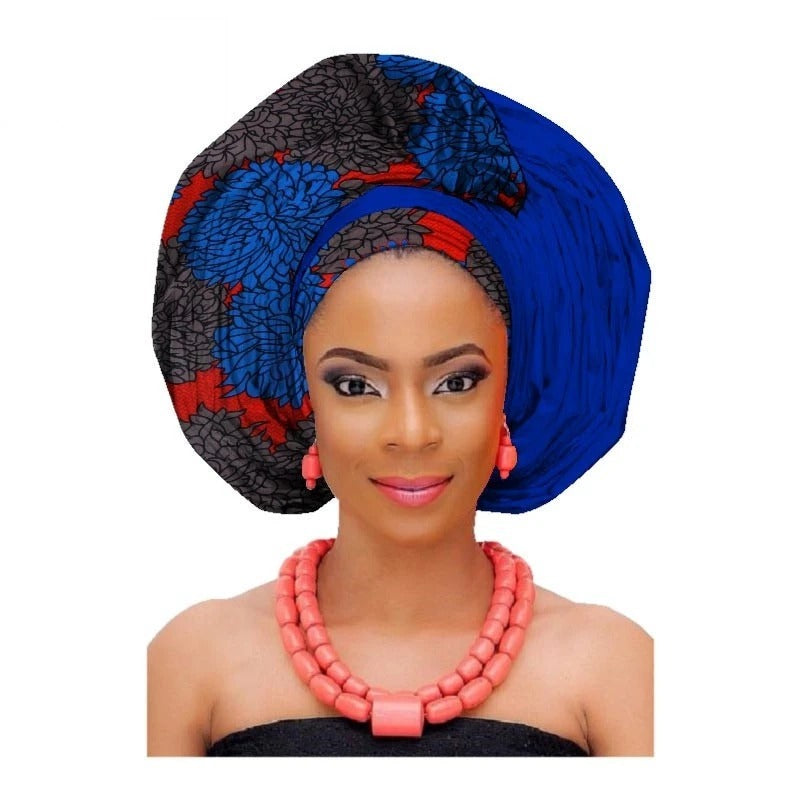 African printed cotton turban - ADJOVIMARK