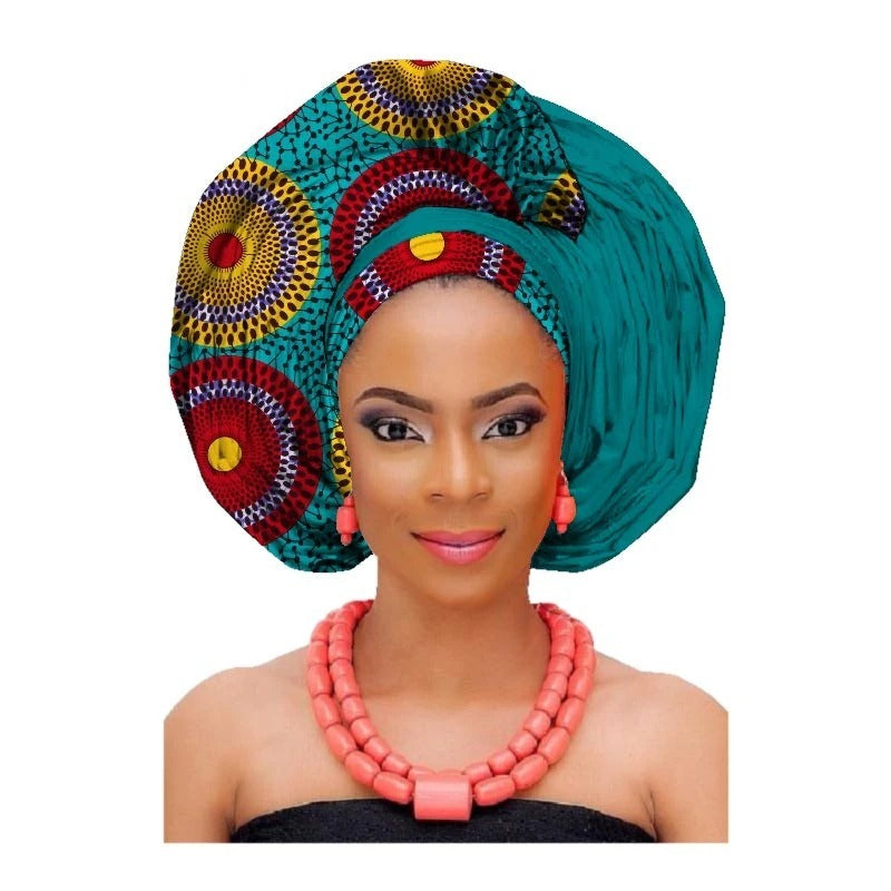 African printed cotton turban - ADJOVIMARK