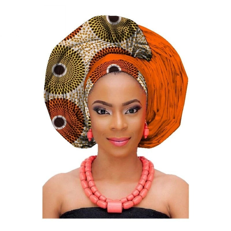 African printed cotton turban - ADJOVIMARK