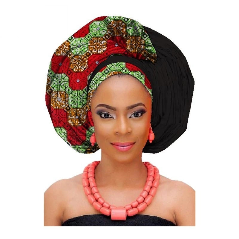 African printed cotton turban - ADJOVIMARK