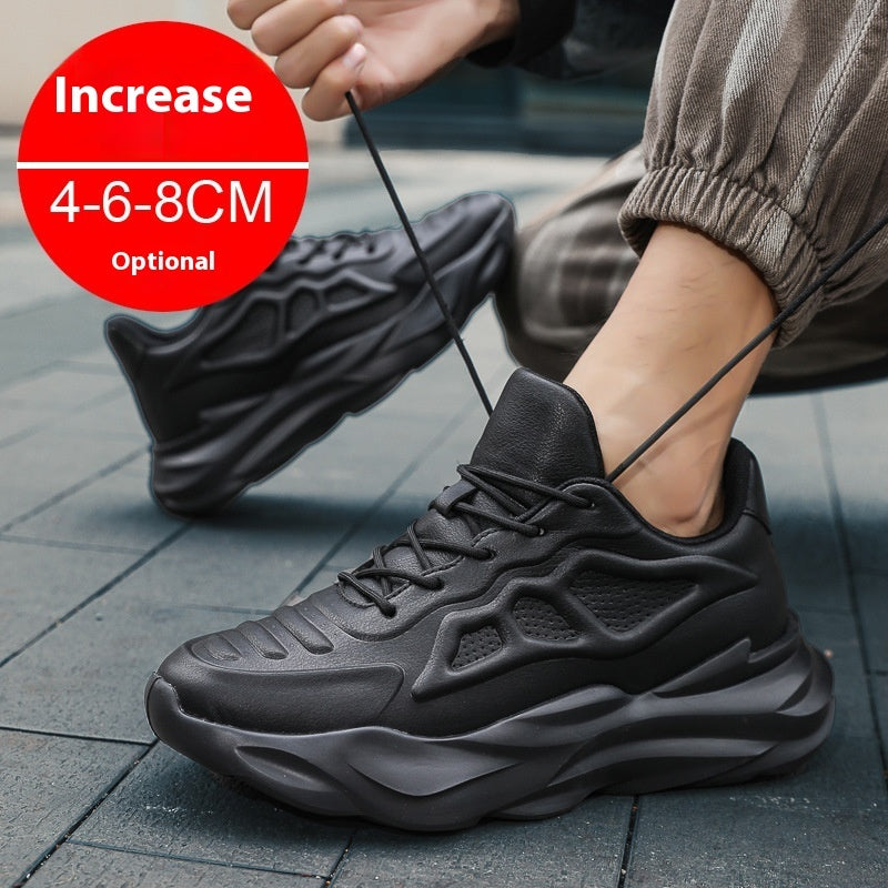 Summer New Invisible Height-increasing Shoes Men's 8CM Breathable Clunky Sneakers - ADJOVIMARK