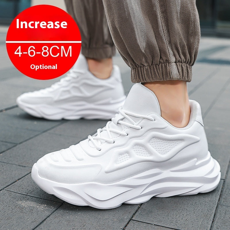 Summer New Invisible Height-increasing Shoes Men's 8CM Breathable Clunky Sneakers - ADJOVIMARK