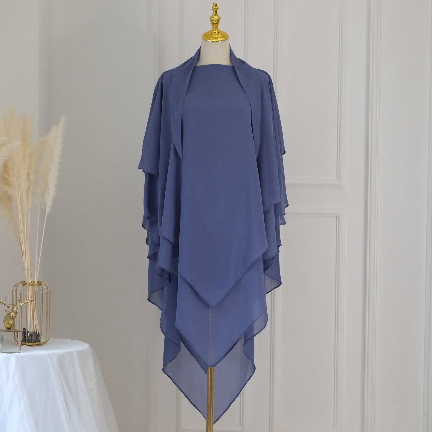 Pure Colored Front Two Layers Back Three Layers Headscarf - ADJOVIMARK