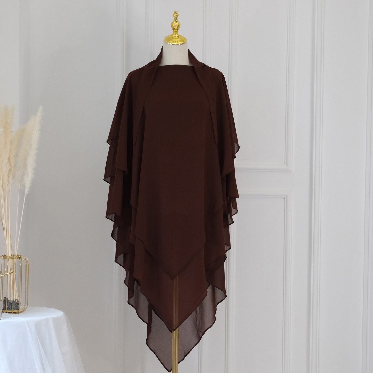 Pure Colored Front Two Layers Back Three Layers Headscarf - ADJOVIMARK