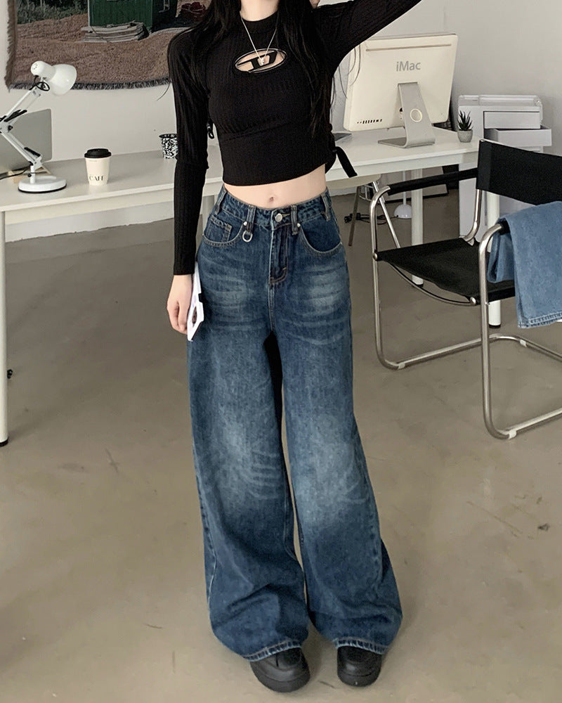 Washed All-match Loose Wide Leg Mop - ADJOVIMARK