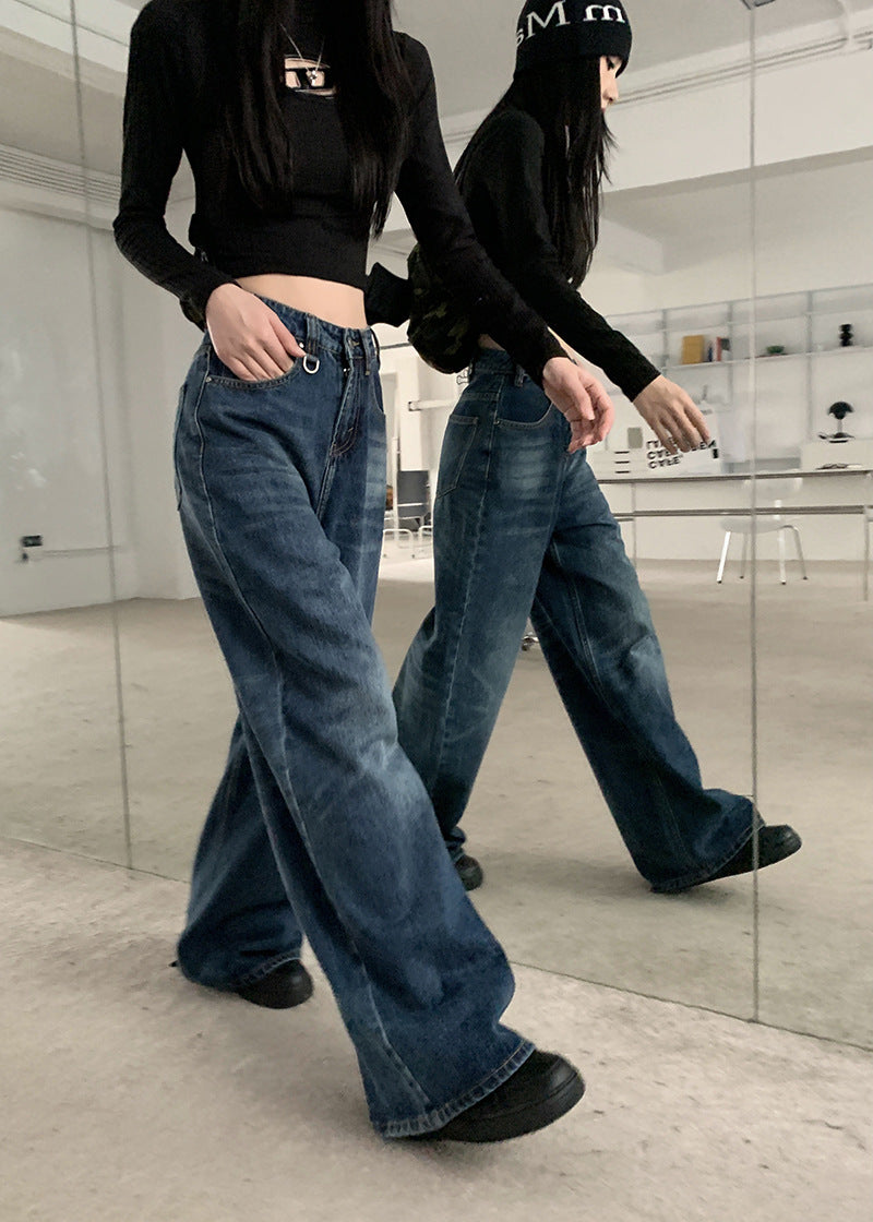 Washed All-match Loose Wide Leg Mop - ADJOVIMARK