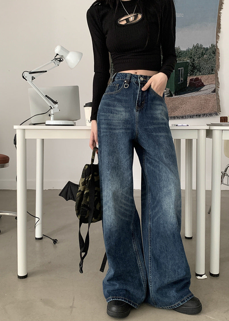 Washed All-match Loose Wide Leg Mop - ADJOVIMARK