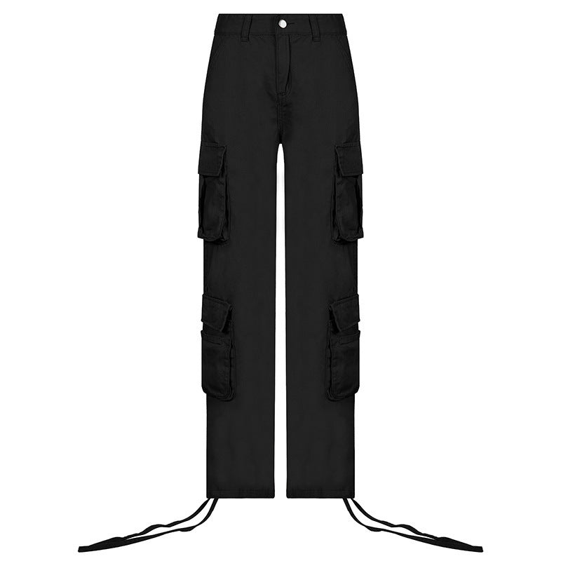 Women's Multi-Pocket Low Rise Cargo Straight Pants - ADJOVIMARK