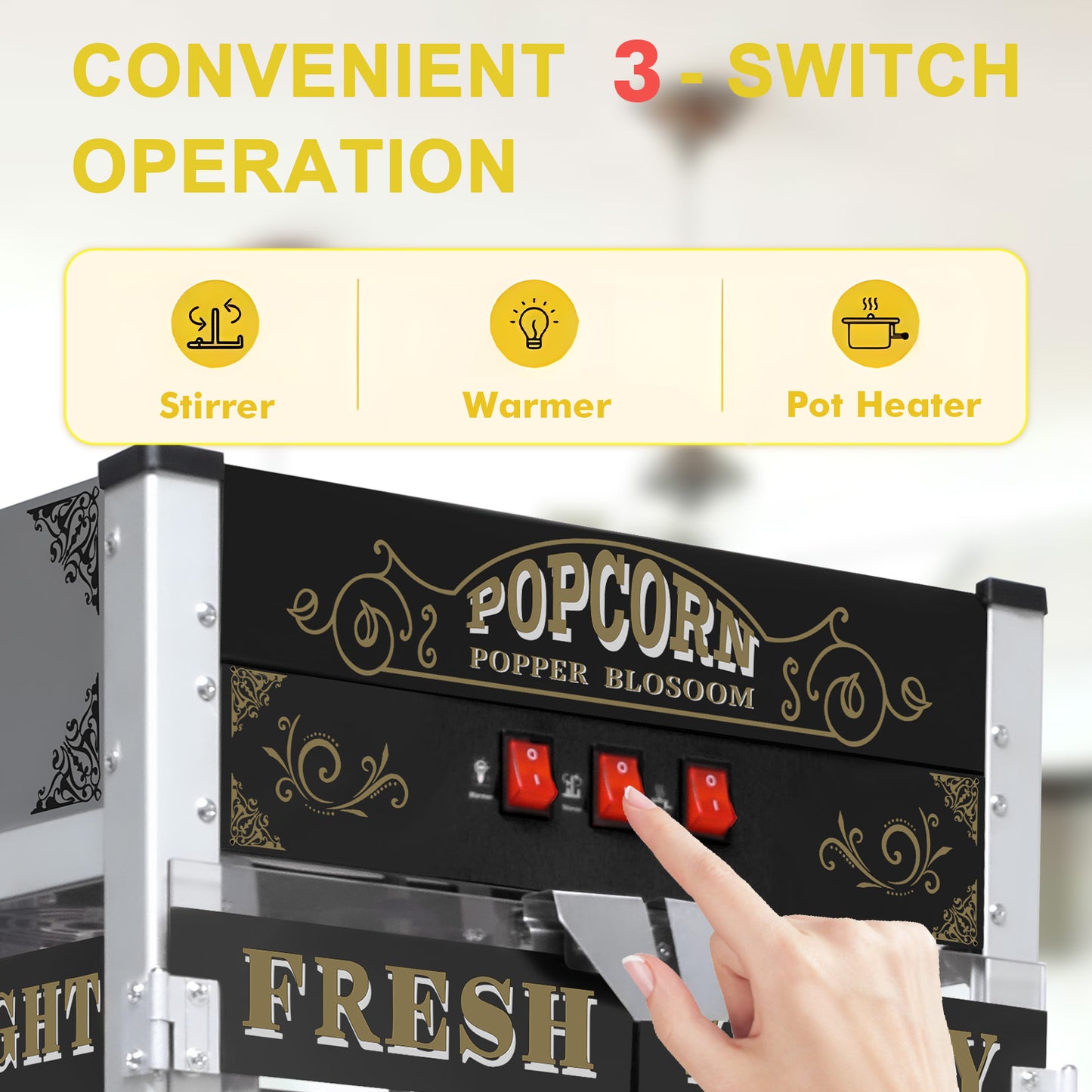 Luxury Commercial Fully Automatic Popcorn Machine - ADJOVIMARK