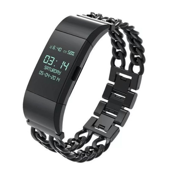Stainless Steel Double Chain Fitbit Charge 2 Strap - ADJOVIMARK