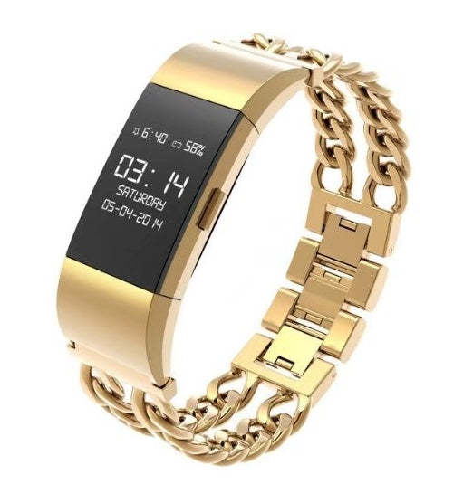 Stainless Steel Double Chain Fitbit Charge 2 Strap - ADJOVIMARK