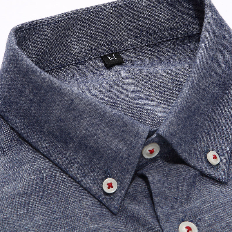 Men's long sleeve shirt with button collar - ADJOVIMARK