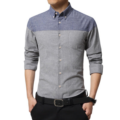 Men's long sleeve shirt with button collar - ADJOVIMARK
