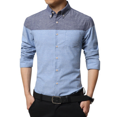Men's long sleeve shirt with button collar - ADJOVIMARK