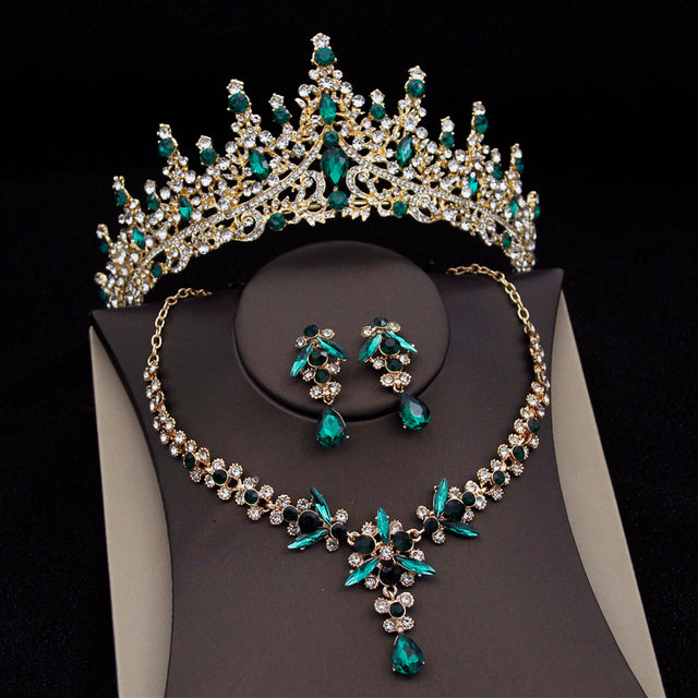 Royal Queen Bridal Jewelry Sets For Women Luxury Tiaras Crow - ADJOVIMARK