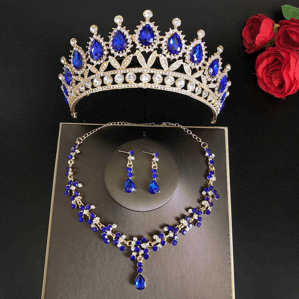 Royal Queen Bridal Jewelry Sets For Women Luxury Tiaras Crow - ADJOVIMARK
