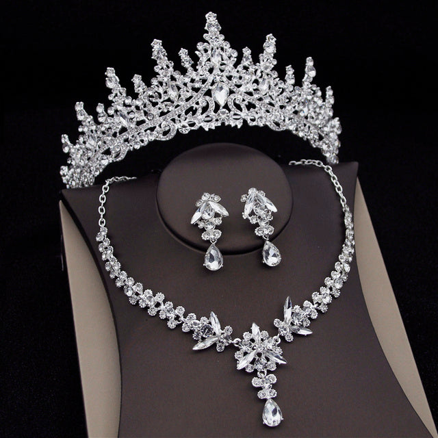 Royal Queen Bridal Jewelry Sets For Women Luxury Tiaras Crow - ADJOVIMARK